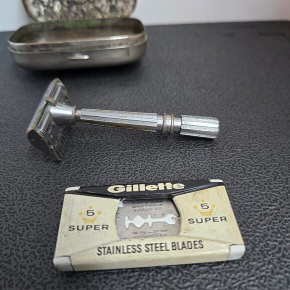 Antique Sterling Silver Gillette Shaving Kit – Vintage Collectible Grooming Set - Picture 5 of 7